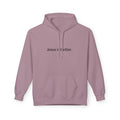 Mauve hoodie with 'Jesus is better.' text on a white background