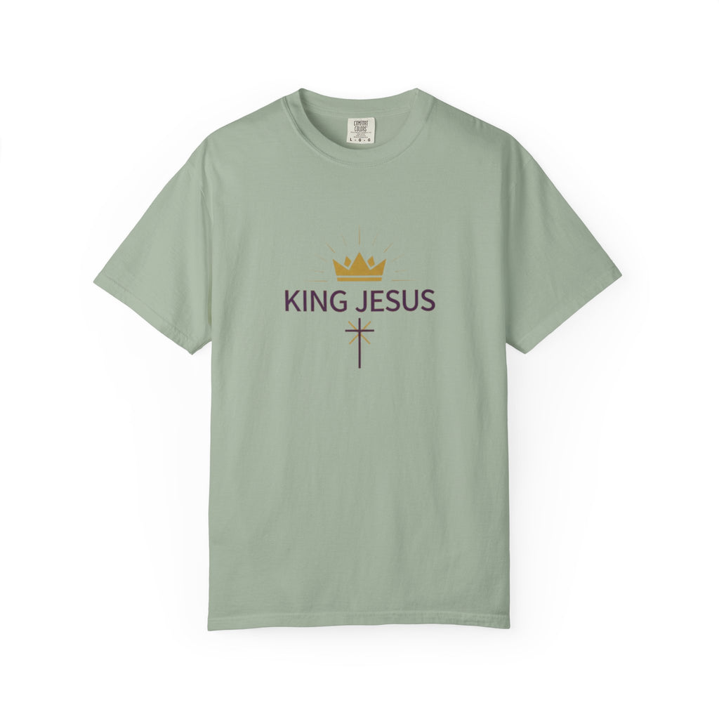King Jesus Christian T-Shirt - Crown and Cross Faith Tee