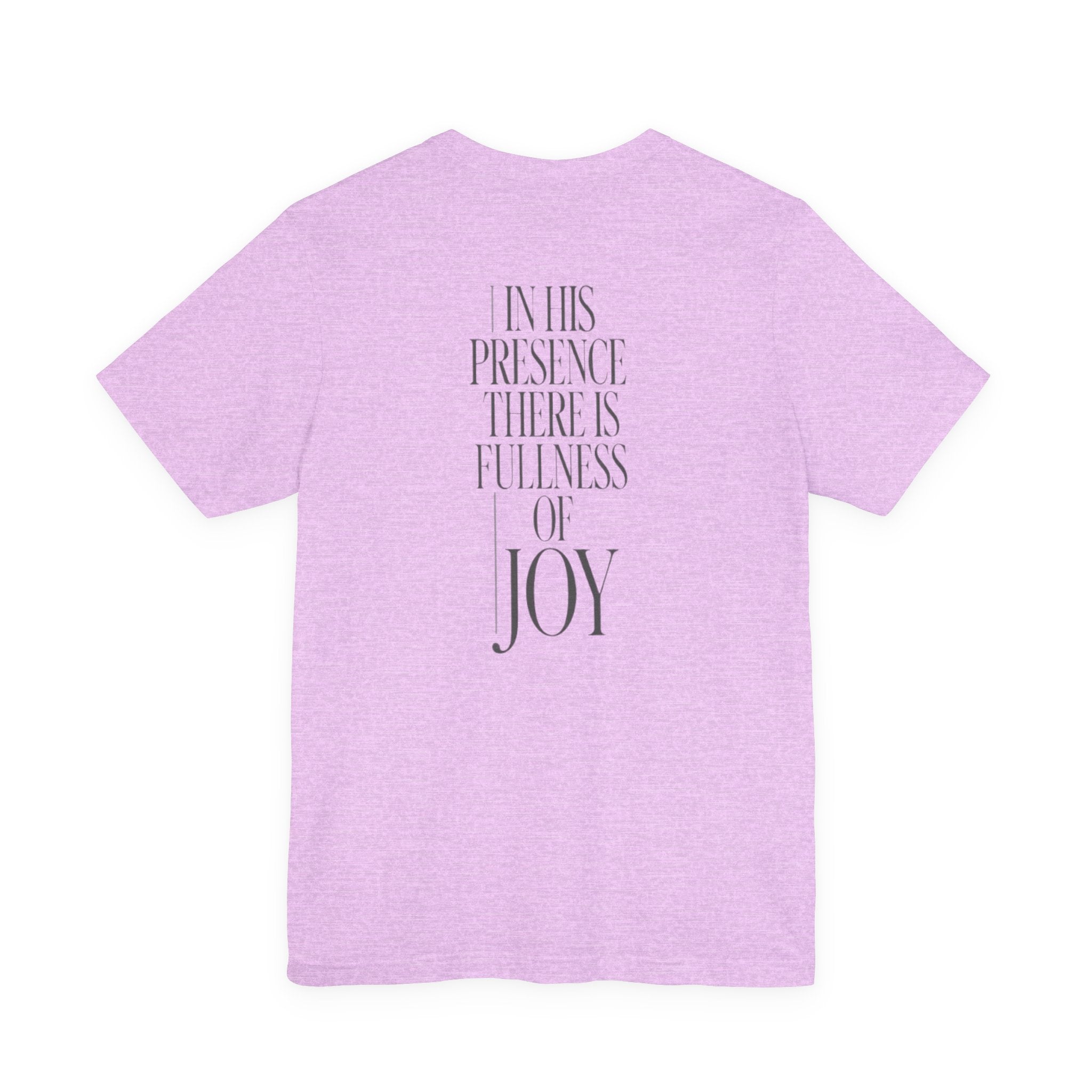 Light purple t-shirt with motivational quote on a white background