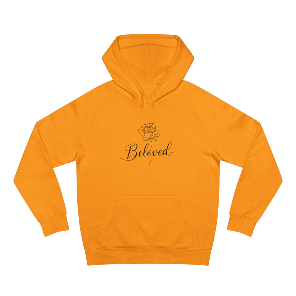 Beloved Rose Hoodie — Minimal Script Floral Pullover Sweatshirt