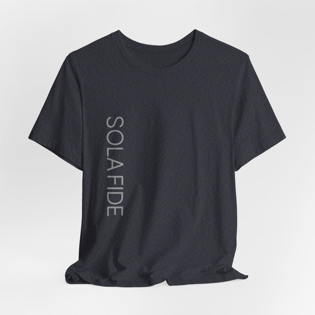 Sola Fide — Vertical Logo Tee | Faith Alone