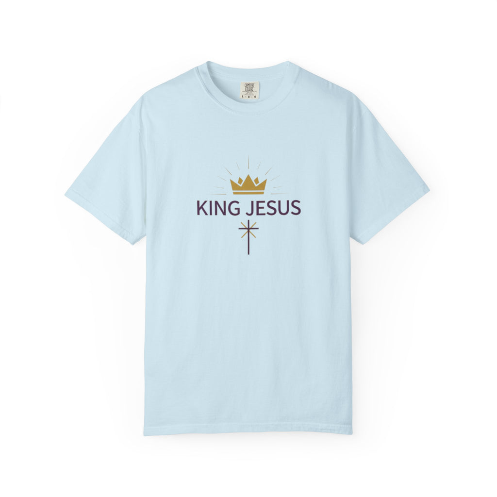 King Jesus Christian T-Shirt - Crown and Cross Faith Tee