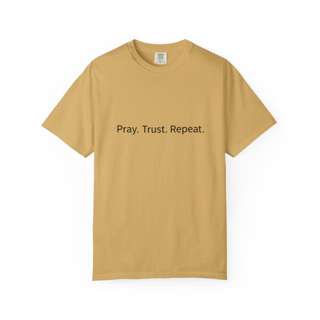 Pray Trust Repeat Christian T-Shirt - Faith Rhythm Tee
