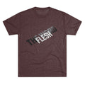 The Word Became Flesh Tee in Tri-Blend Cardinal Black — front view showing John 1:14 Incarnation scripture graphic, Christian tri-blend tee by 4HG