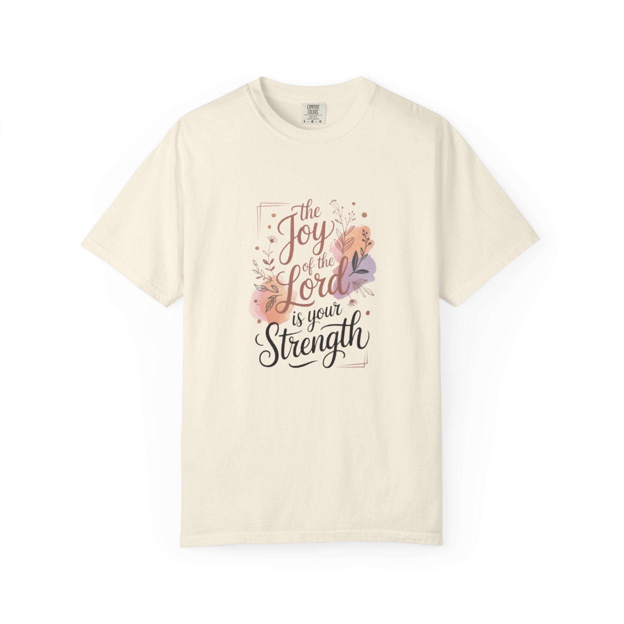 Joy of the Lord Christian T-Shirt - Nehemiah 8:10 Floral Faith Tee