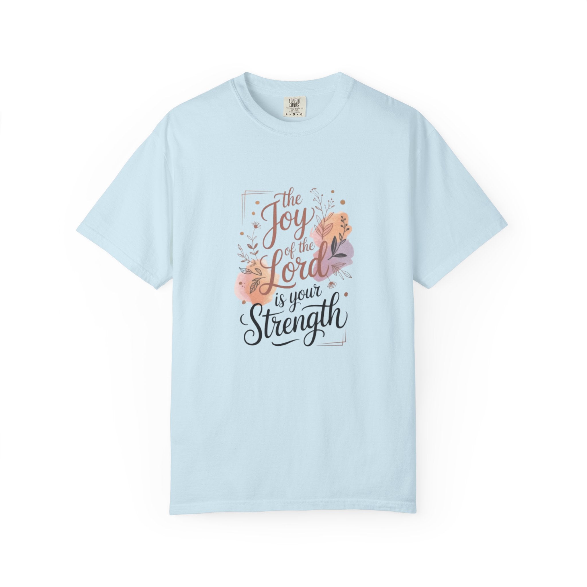 Joy of the Lord Christian T-Shirt - Nehemiah 8:10 Floral Faith Tee