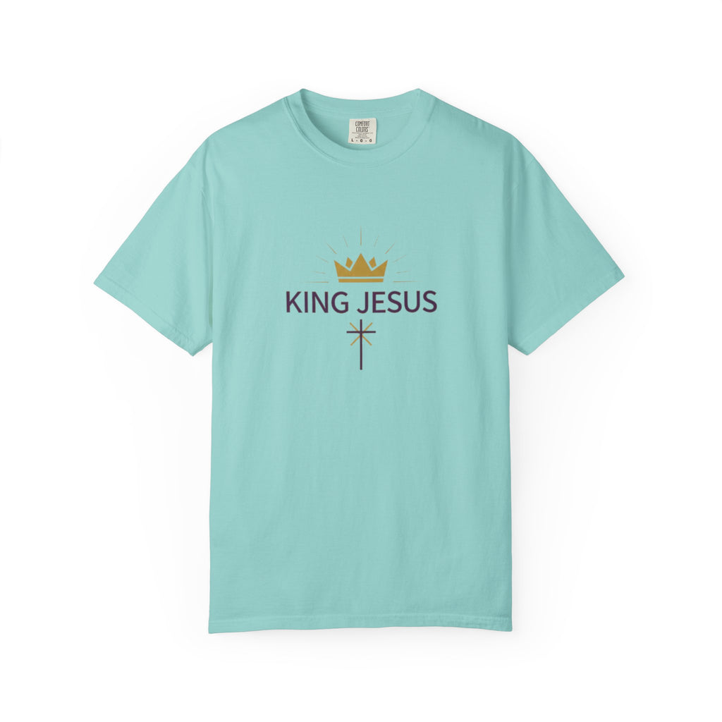 King Jesus Christian T-Shirt - Crown and Cross Faith Tee