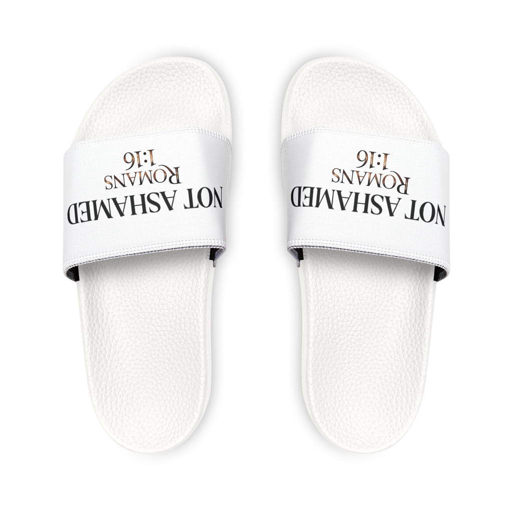 White slides with 'Not Ashamed' text on a white background