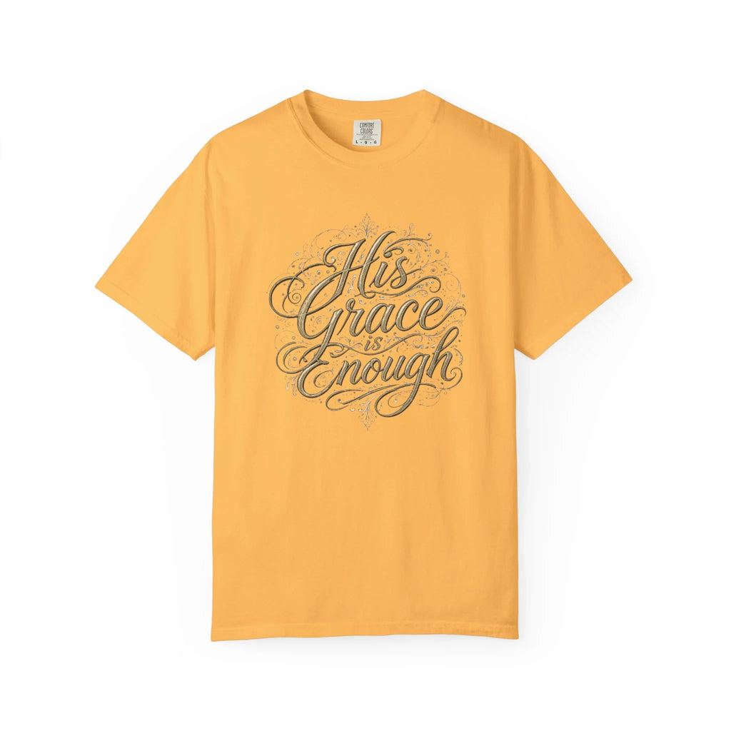His Grace Is Enough Christian T-Shirt - 2 Corinthians 12:9 Comfort Colors Tee