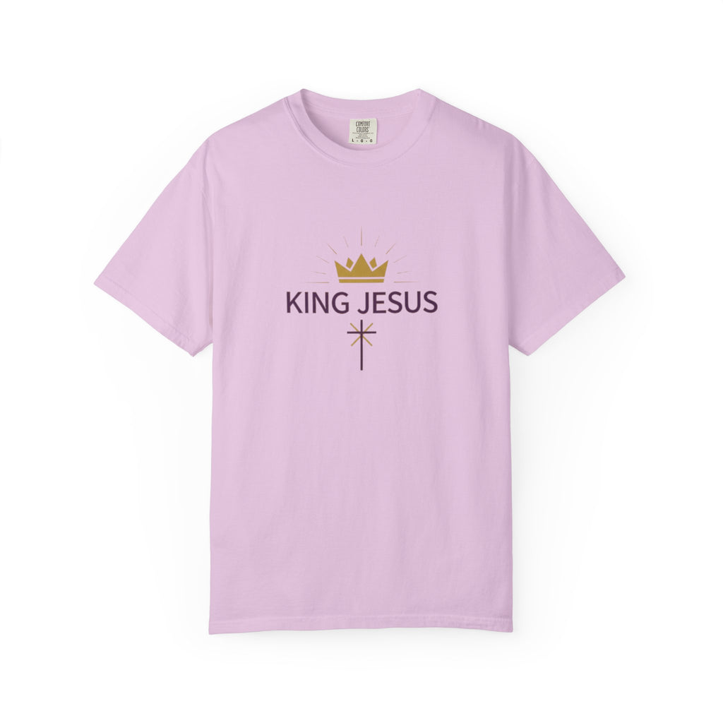 King Jesus Christian T-Shirt - Crown and Cross Faith Tee