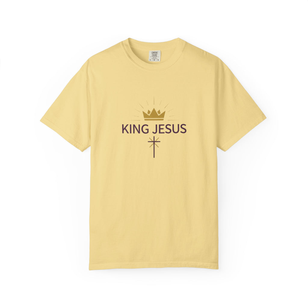 King Jesus Christian T-Shirt - Crown and Cross Faith Tee