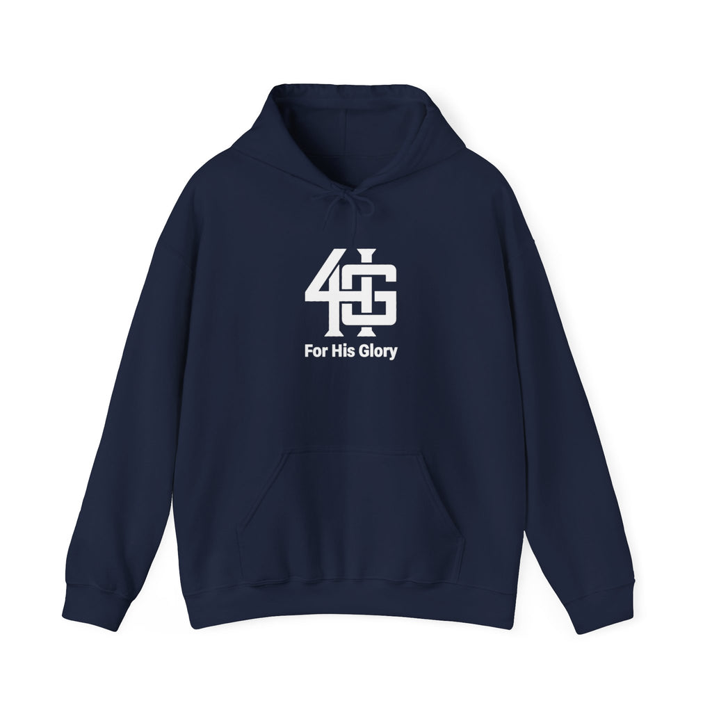 4HG logo on navy blue hoodie