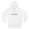 With All His Strength Hoodie in White — front view showing Colossians 1:29 With All His Strength graphic, premium Christian fleece pullover by 4HG