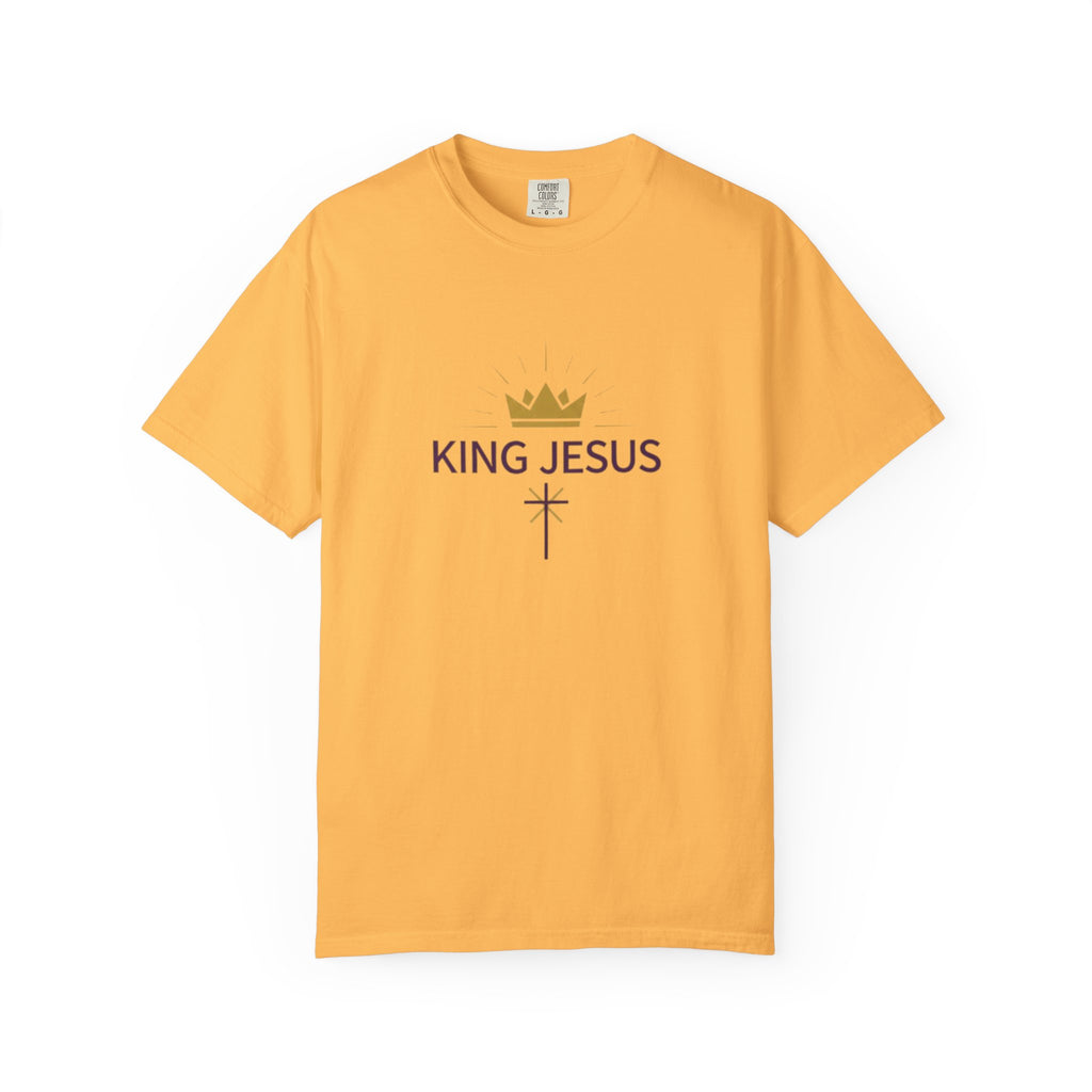 King Jesus Christian T-Shirt - Crown and Cross Faith Tee