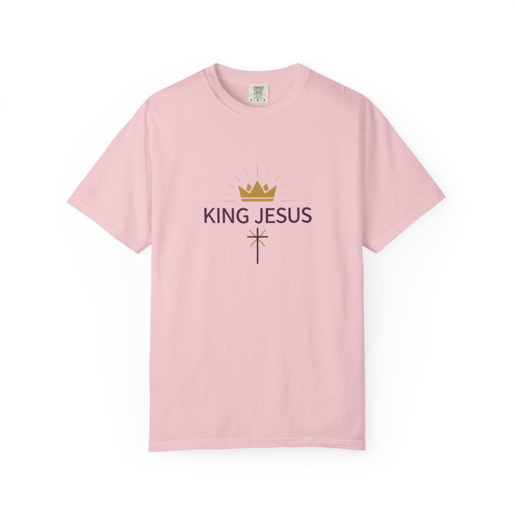 King Jesus Christian T-Shirt - Crown and Cross Faith Tee