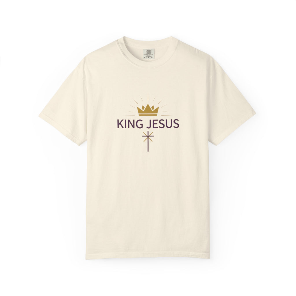 King Jesus Christian T-Shirt - Crown and Cross Faith Tee