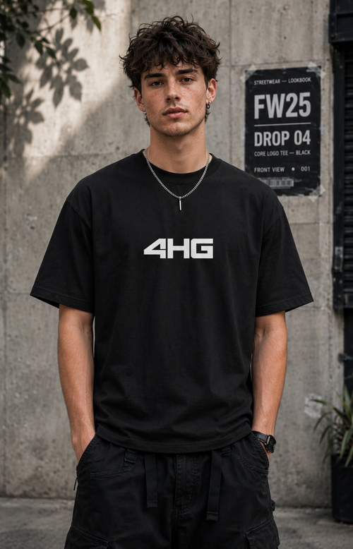 Young man in black shirt with 4HG on chest.