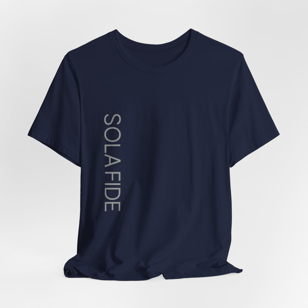 Sola Fide — Vertical Logo Tee | Faith Alone