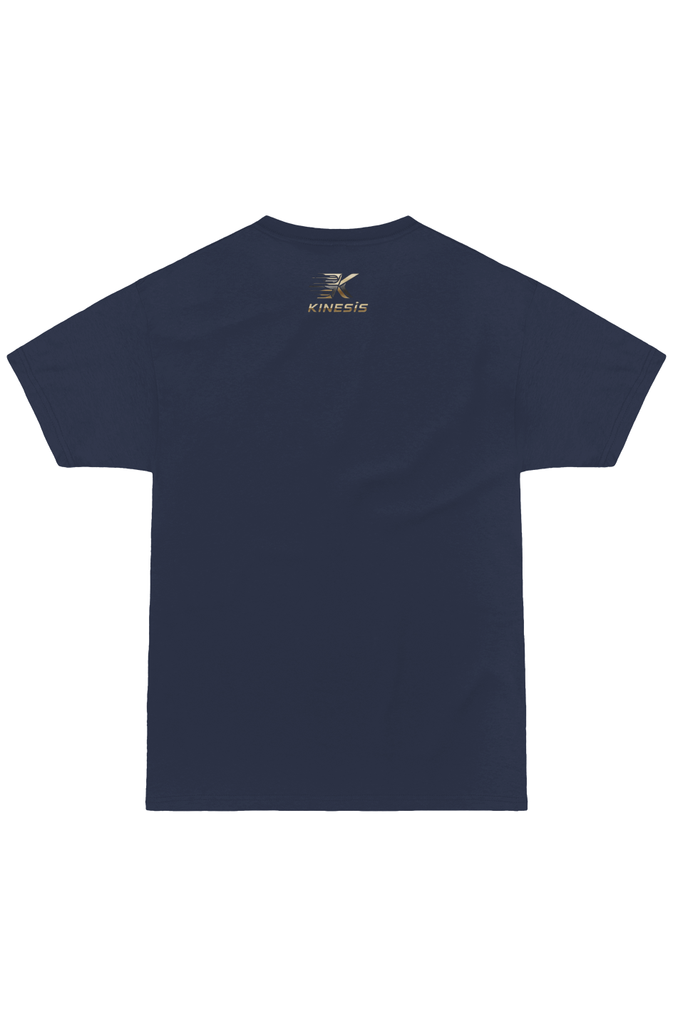 With All His Strength navy heavy tee – back view, faith-based t-shirt by For His Glory