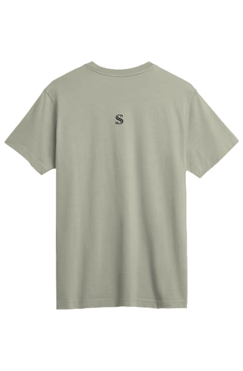 Back view of the Sola Scriptura tee showing monogram design — made-to-order Christian apparel by 4HG.