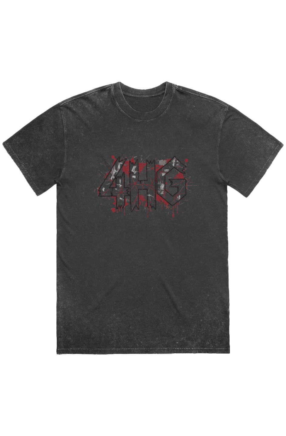 Redemption Punk black stone wash heavy tee – front view, premium garment-dyed Christian t-shirt