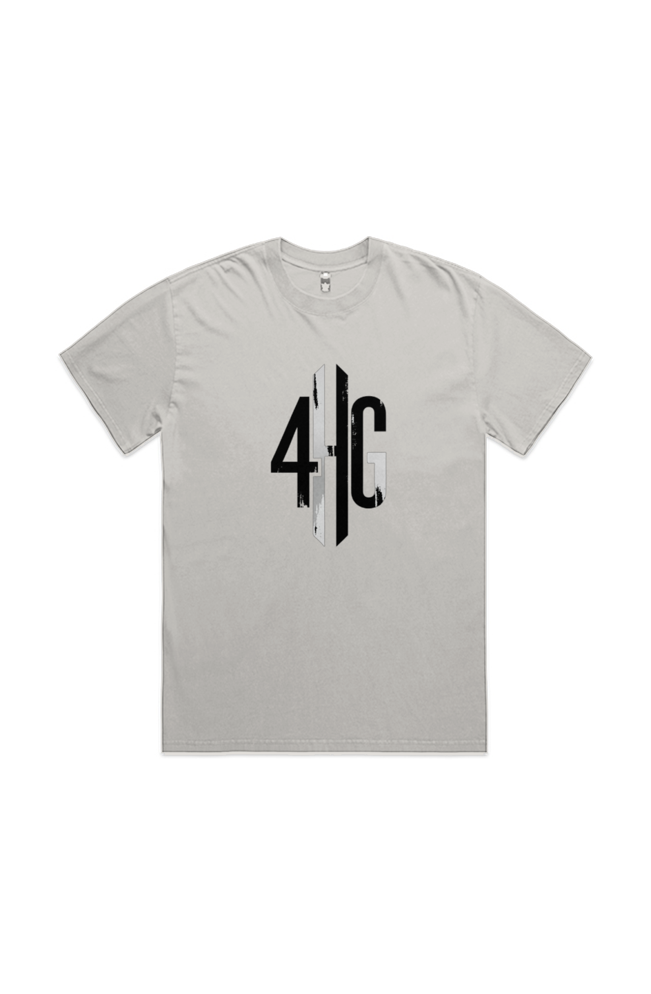 Redemption Gothic faded bone heavy tee – front view, premium garment-dyed faith apparel