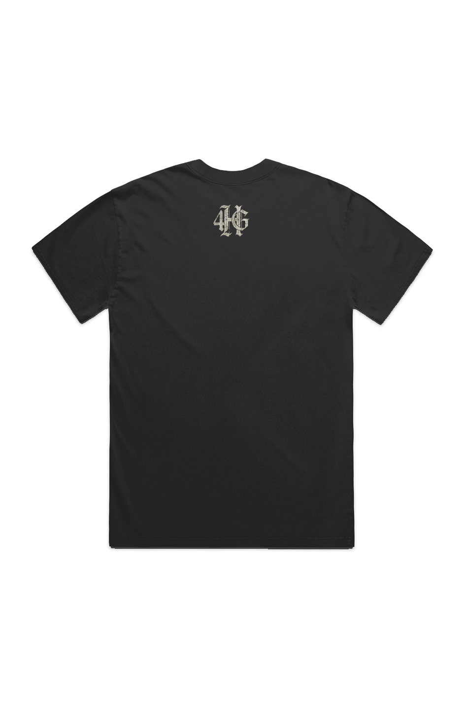 Redemption Street faded black heavy tee – back view, theology-inspired apparel by For His Glory