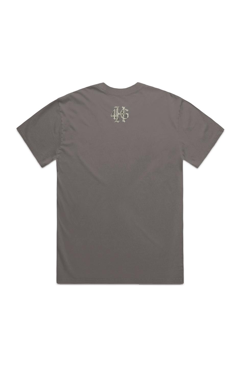 Redemption Street faded grey heavy tee – back view, Christian t-shirt by 4HG
