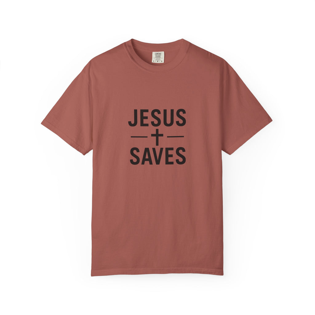 Jesus Saves T-Shirt — Minimal Christian Faith Tee