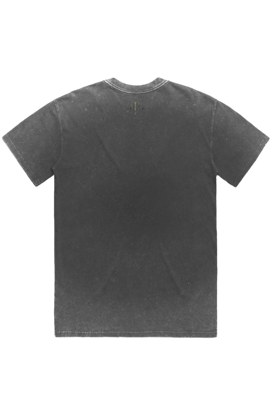 Eternal God Stone Wash Heavy Tee in Black Stone — back view showing Psalm 90:2 design detail, stone wash heavy Christian tee by 4HG