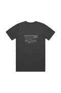 Forgiven Men's Staple Faded Tee in Faded Black — front view showing white Forgiven graphic, garment-washed Christian tee by 4HG