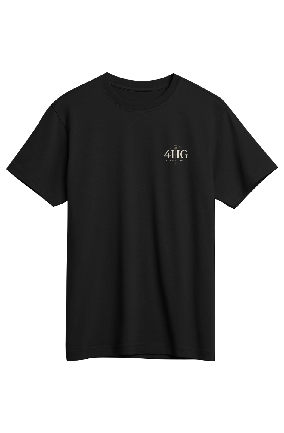 Incarnation (back) Supima Tee in Black — front view, premium Supima cotton Christian tee by 4HG