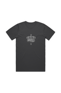 Lord of Lords Men's Faded Tee in Faded Black — front view showing King of Kings scripture graphic, garment-dyed Christian tee by 4HG
