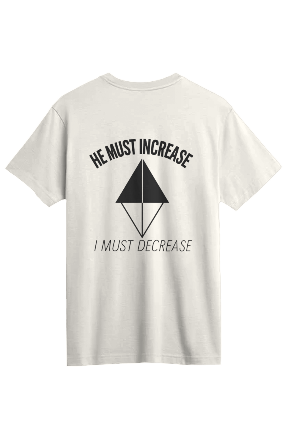 He Must Increase Men's Supima Tee in Natural — John 3:30 scripture tee by 4HG