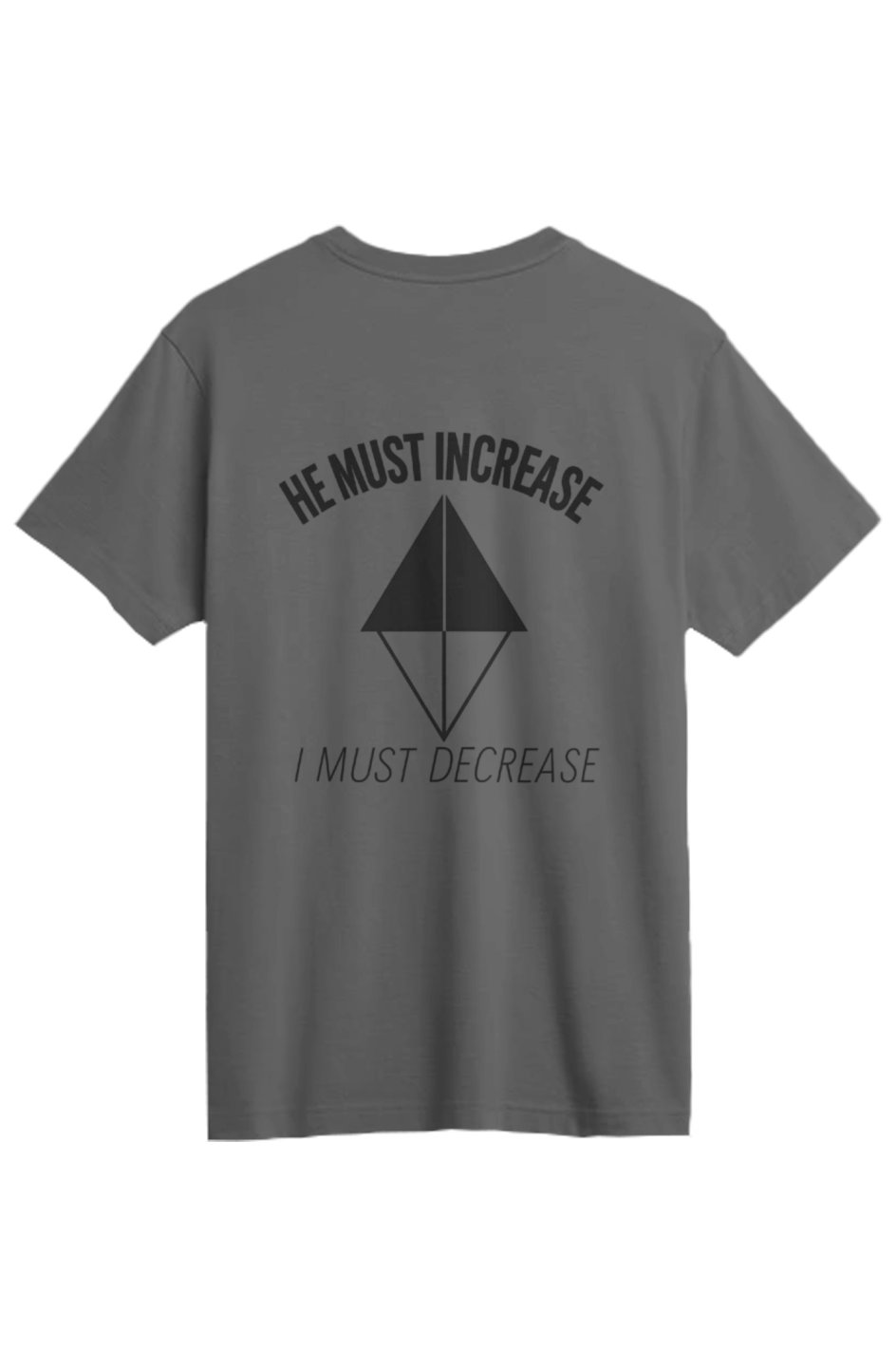 He Must Increase Men's Supima Tee in Slate — John 3:30 Christian apparel by 4HG

