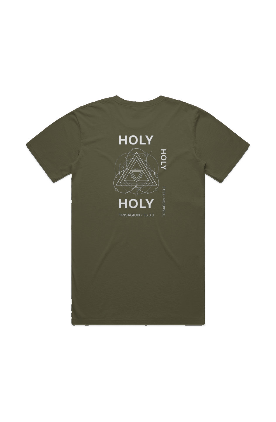 Holy Holy Holy Men's Staple Faded Tee in Faded Army — Isaiah 6 garment-dyed Christian tee by 4HG