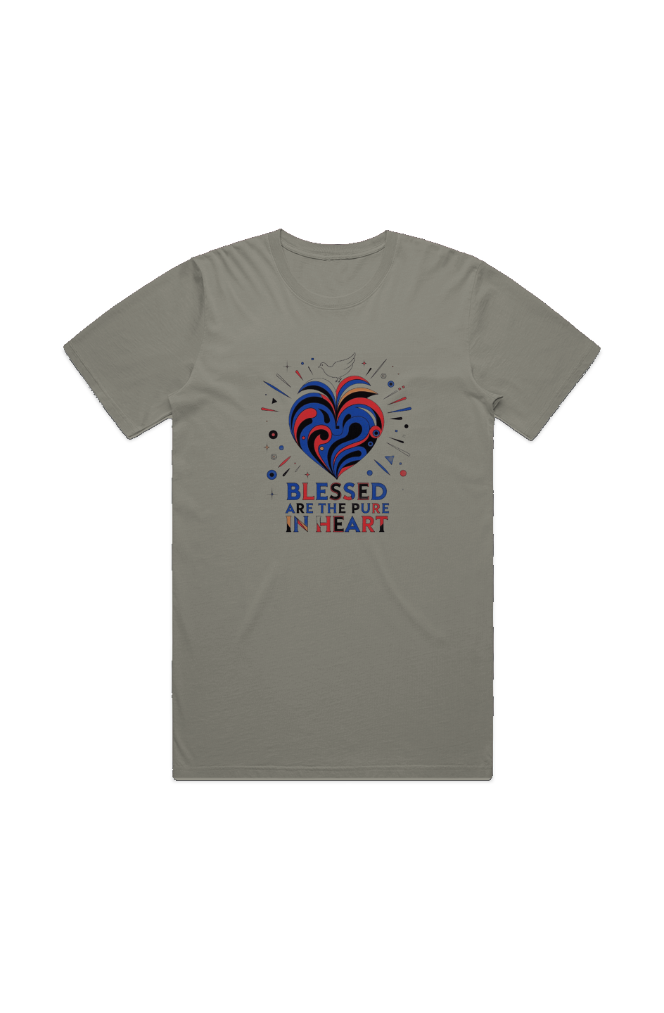 Blessed Are The Pure In Heart MENS STAPLE FADED TEE