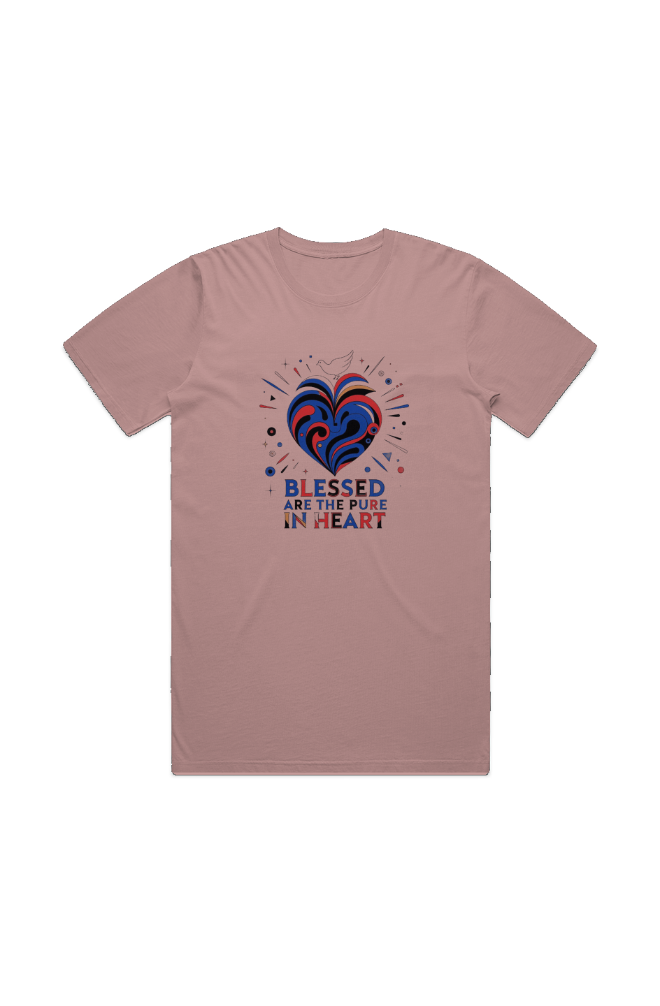 Blessed Are The Pure In Heart MENS STAPLE FADED TEE