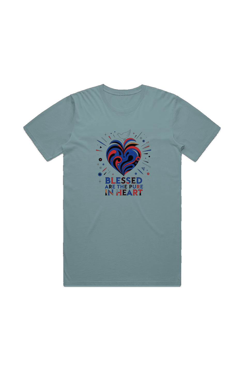Blessed Are The Pure In Heart MENS STAPLE FADED TEE