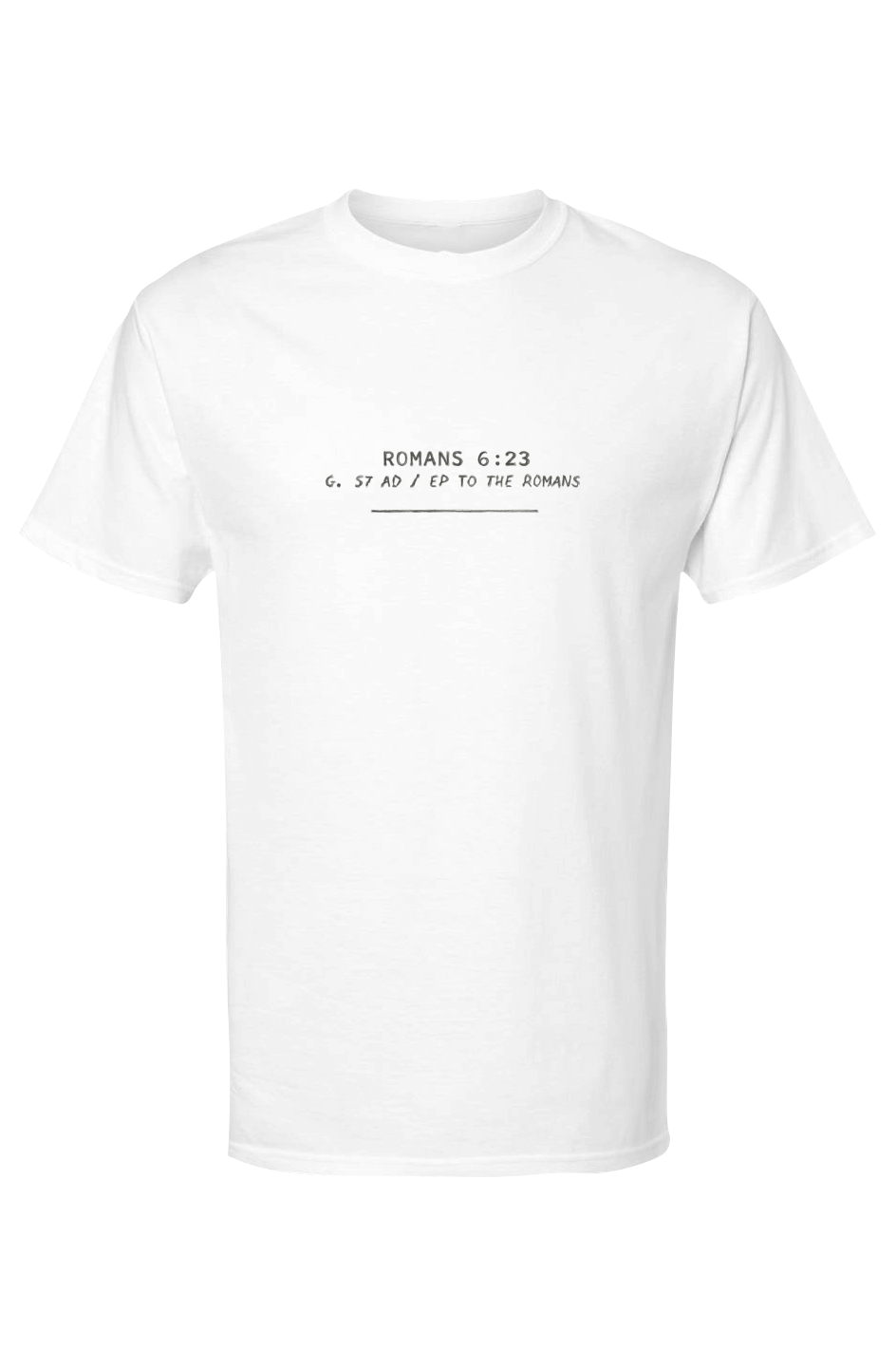 Romans 6:23 Mens Gold Soft Touch Tshirt