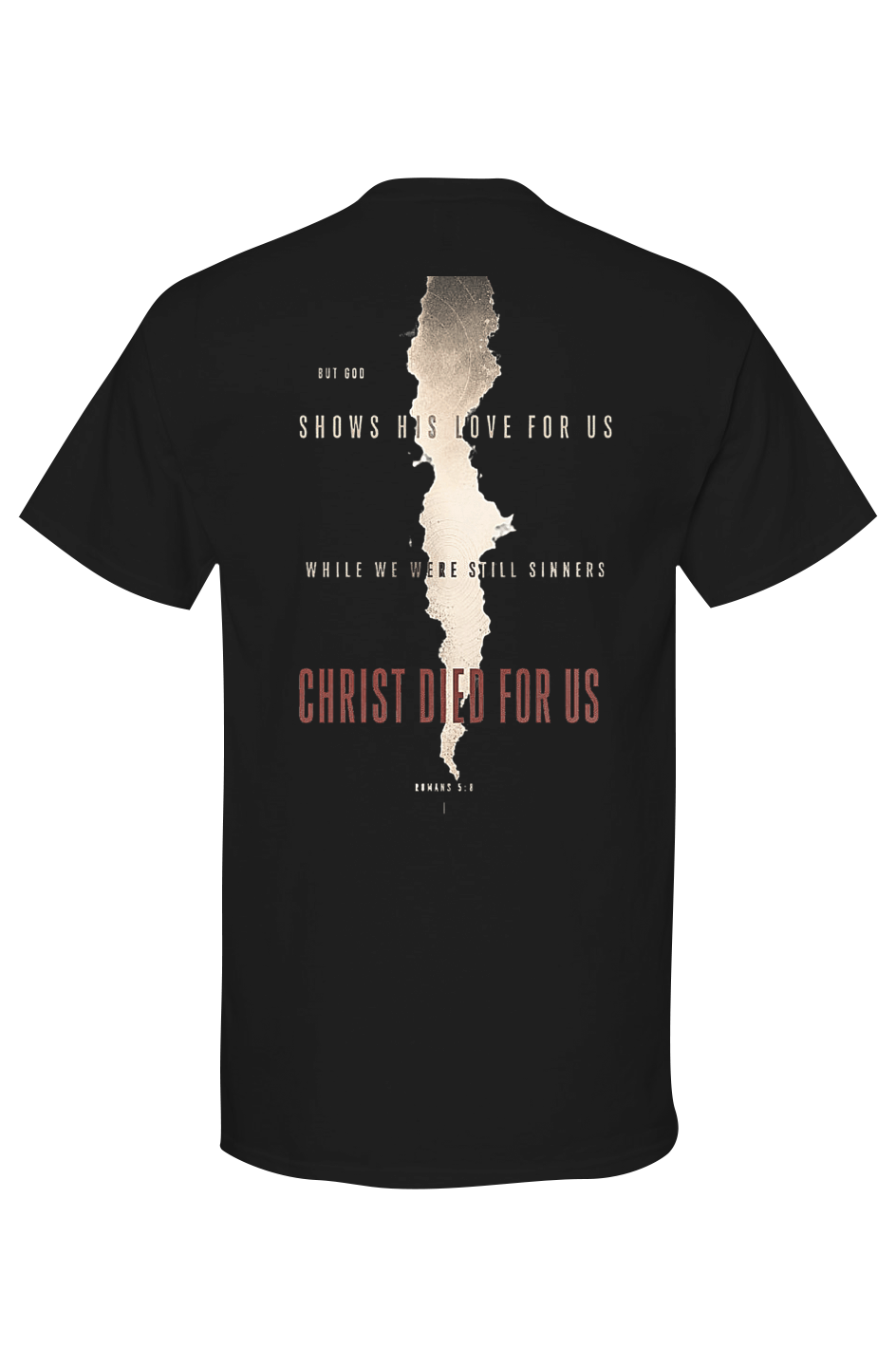 Romans 5:8 Mens Gold Soft Touch Tshirt