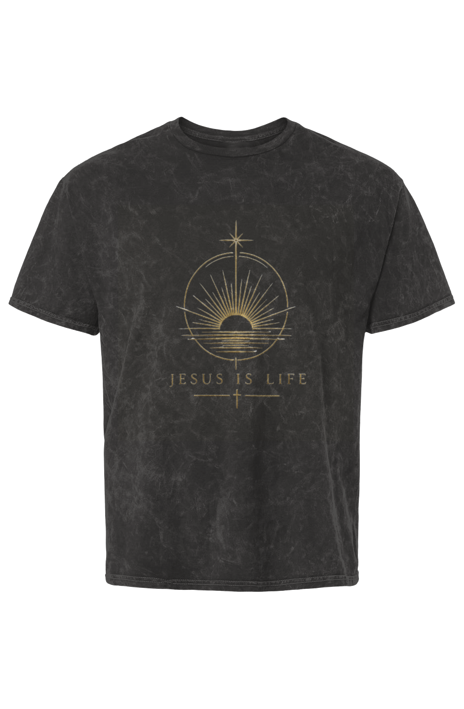Jesus Is Life Mineral Black Unisex Wash Tee