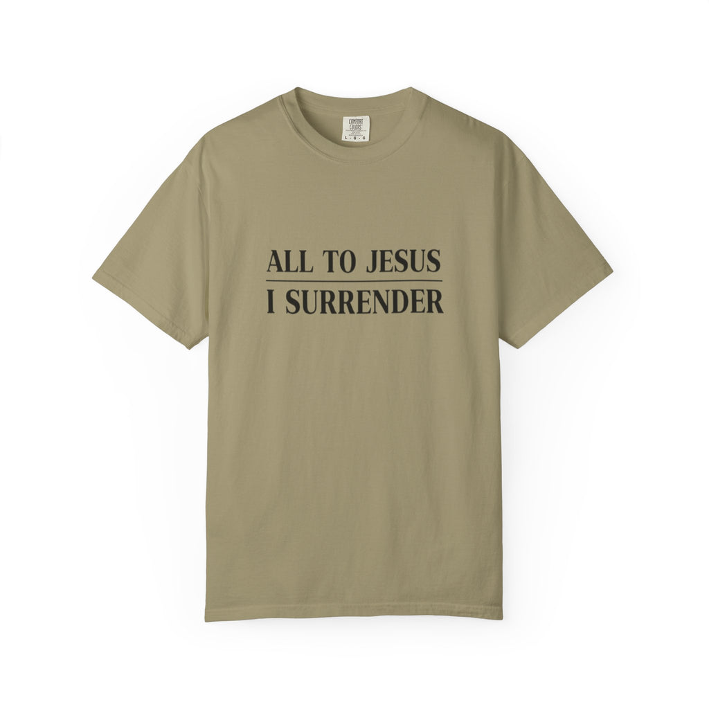 All to Jesus I Surrender Christian T-Shirt - Hymn Worship Comfort Colors Tee
