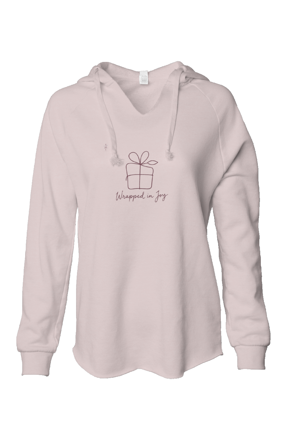 Wrapped In Joy Womens Lightweight Wash Hooded Sweatshirt