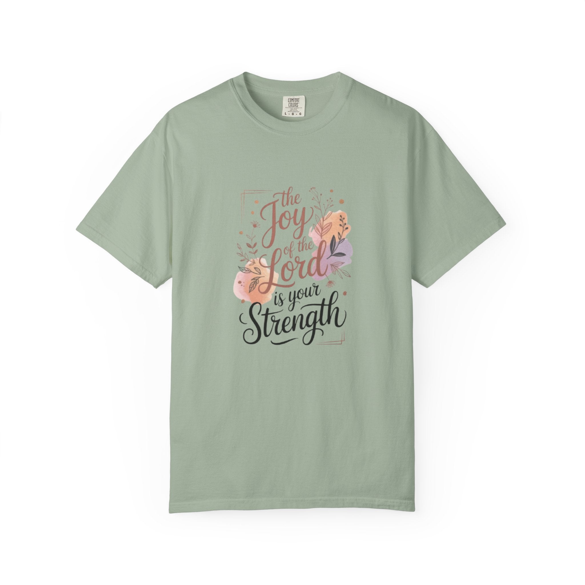Joy of the Lord Christian T-Shirt - Nehemiah 8:10 Floral Faith Tee
