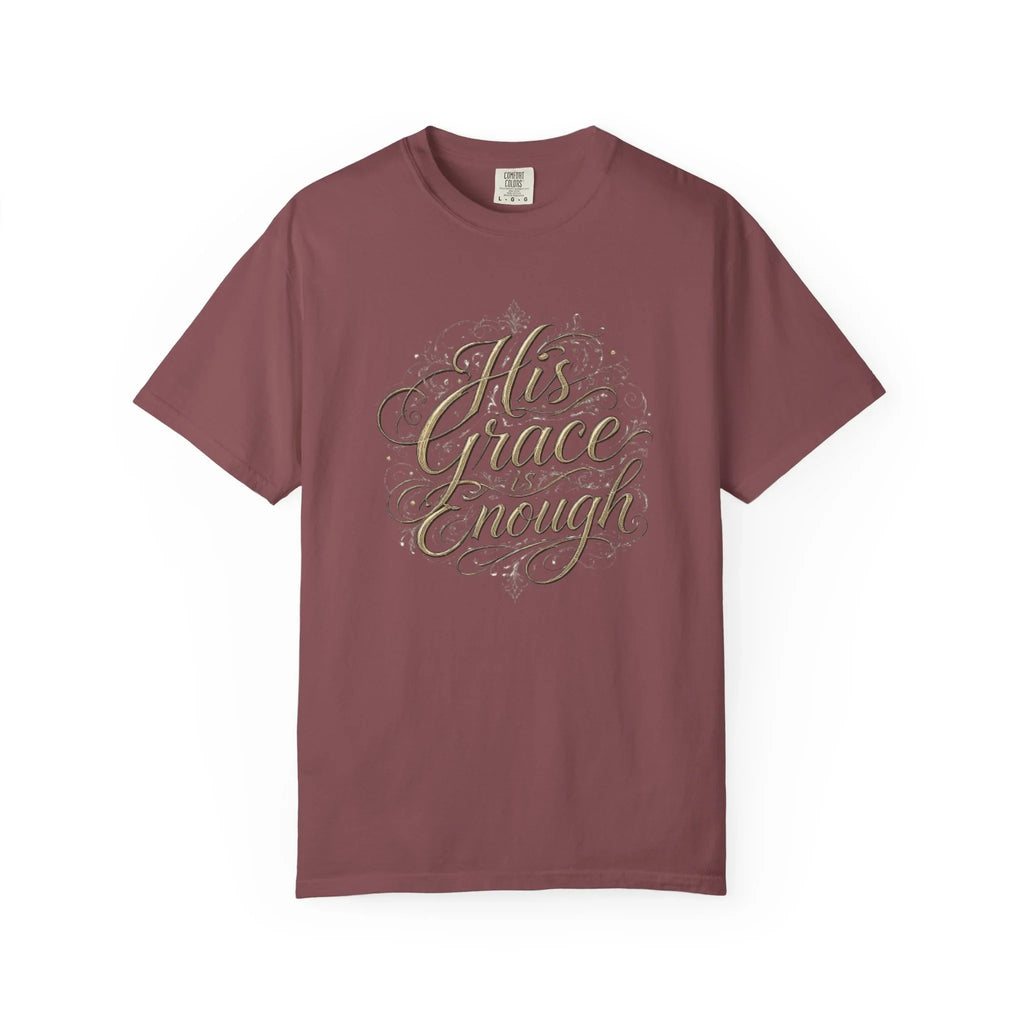 His Grace Is Enough Christian T-Shirt - 2 Corinthians 12:9 Comfort Colors Tee