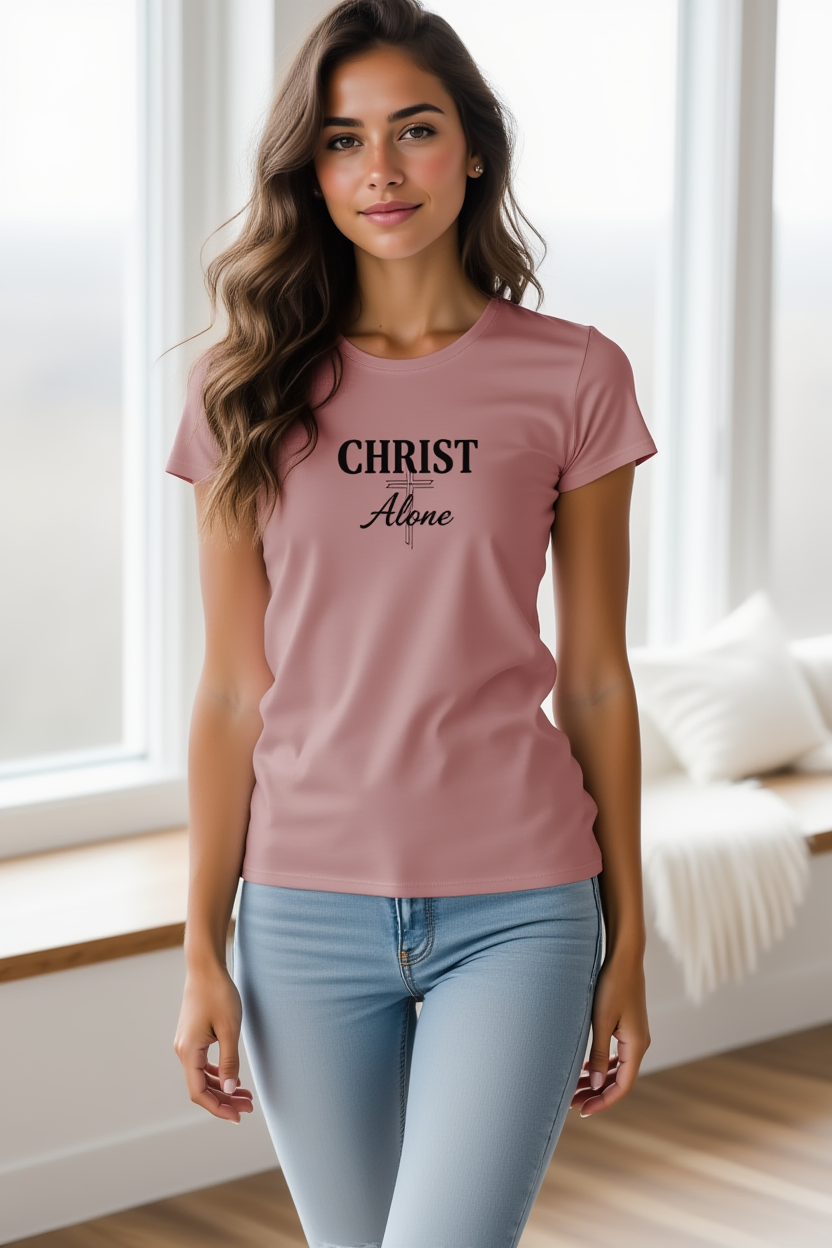 Christ Alone T-Shirt - Premium Faith-Based Minimalist Graphic Tee