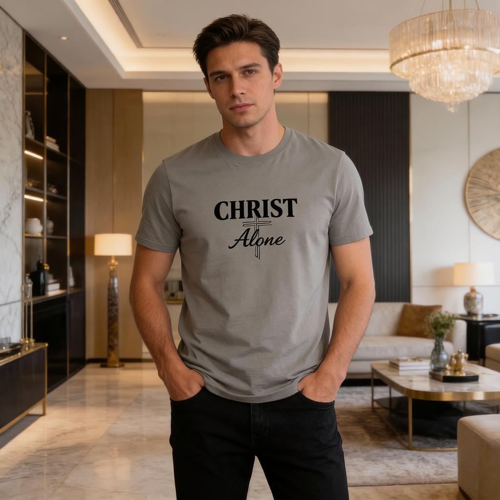 Christ Alone T-Shirt - Premium Faith-Based Minimalist Graphic Tee