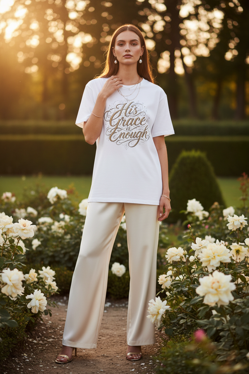 His Grace Is Enough - Luxury Vogue Paris Garden Mockup