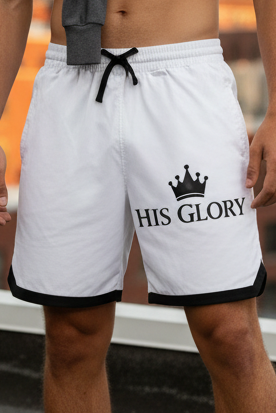 His Glory Basketball Shorts - Premium Christian Athletic Shorts with Crown Logo